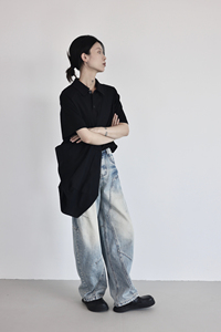 3361P115牛仔裤女弯刀裤潮流显瘦宽松女图片
