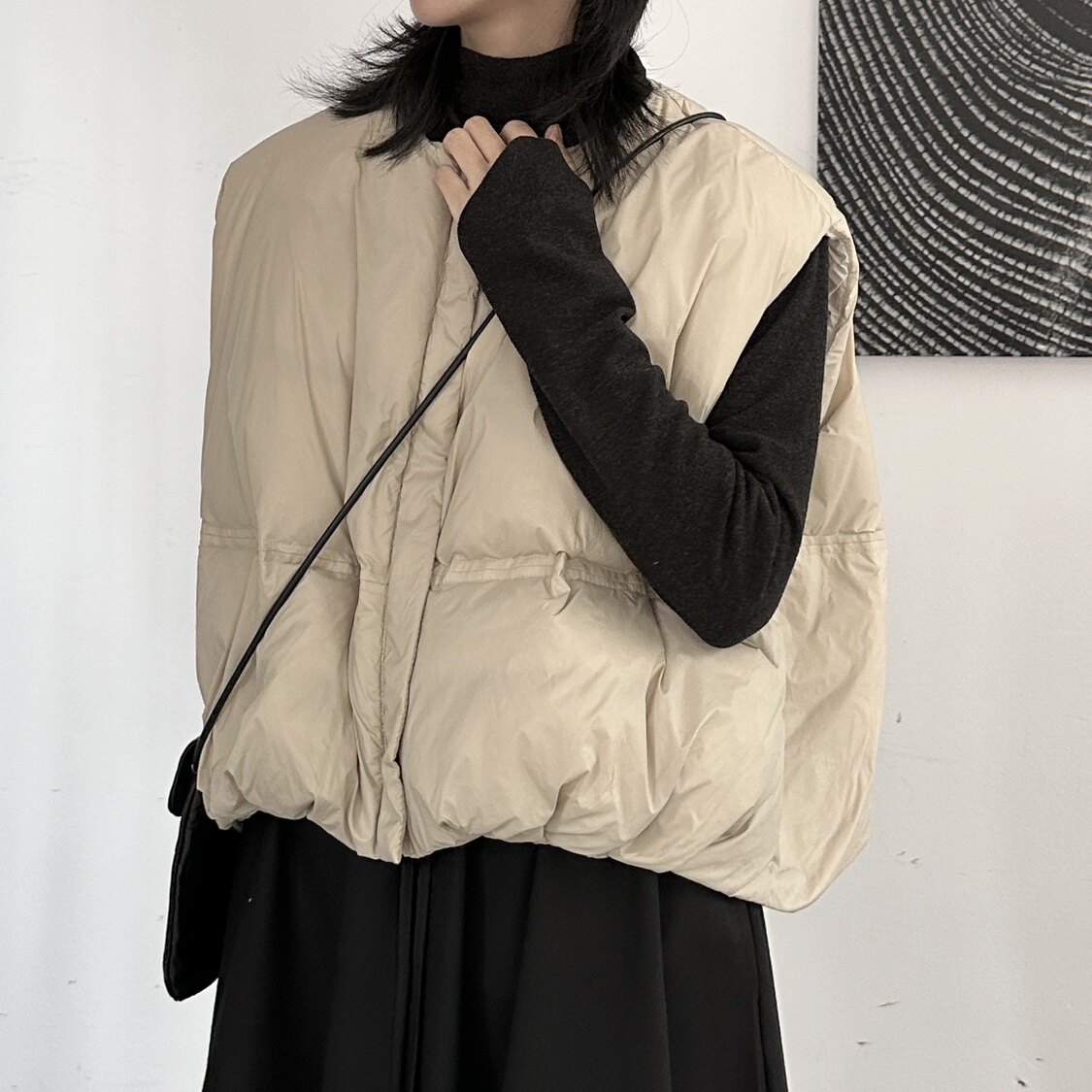 叁也自渡/风冬季南瓜羽绒服马甲女廓形保暖慵懒风外套潮,女装马甲,钱塘801（原钱塘901）