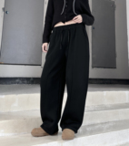 3138P75秋季韩系简约加绒裤休闲裤宽松显瘦长裤，女装休闲裤，钱塘801（原钱塘901）