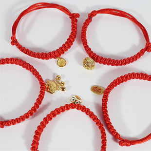 宠物挂饰猫咪狗狗项圈长命锁金锁不掉色饰品项链纯手工编织小型