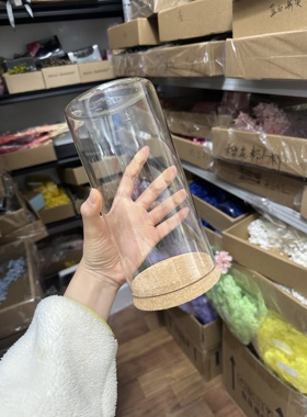 高亮度玻璃罩diy原木色永生花