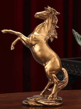 仿铜骏马摆件办公室书柜摆设