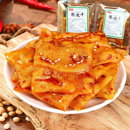 湖南平江泡泡干特产豆干小零食网红小吃豆皮辣条零食豆腐皮豆制品