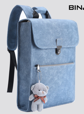 电脑包双肩包女背包男笔记本适用联想小新14苹果macbook13.3华为matebook13小米15.6寸pro15休闲小巧轻便防震