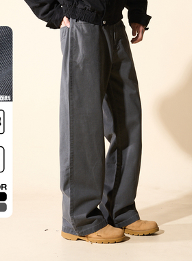 LOADMIND秋冬美式复古裤子男工装裤直筒百搭宽松休闲裤长裤潮牛仔