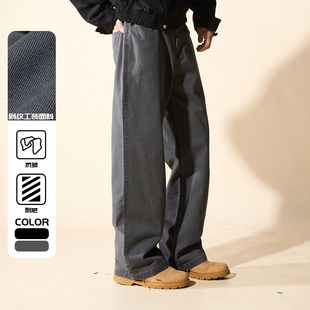 复古裤 长裤 子男工装 直筒百搭宽松休闲裤 潮牛仔 裤 LOADMIND秋冬美式