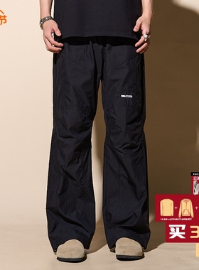 LOADMIND软壳冲锋美式工装裤子男休闲宽松直筒机能登山速干潮防水