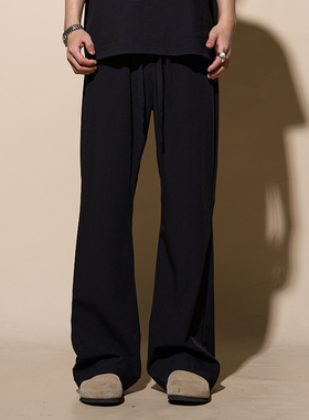 LOADMIND夏冰丝微喇长裤西裤垂感宽松休闲裤凉感速干美式潮裤子男