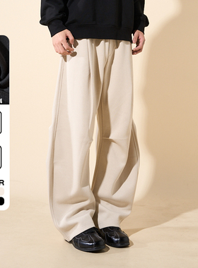 LOADMIND美式复古垂感打褶休闲裤宽松阔腿百搭保暖耐磨长裤子男潮