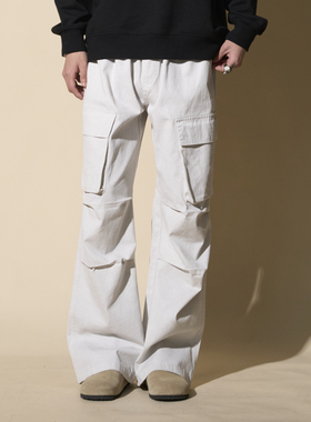 LOADMIND秋冬美式复古大口袋工装裤男高街宽松休闲裤子男伞兵直筒