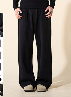 LOADMIND冬美式慵懒加绒加厚卫裤宽松直筒长裤子男重磅抓绒运动暖