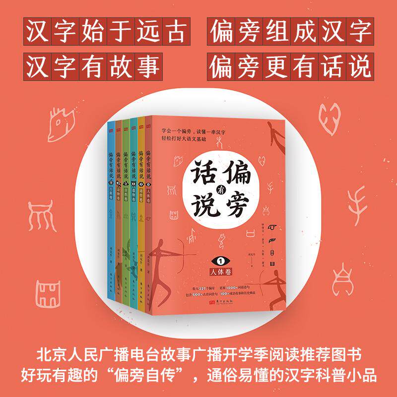 偏旁有话说(全六册) 人体动作器物自然动物万象卷 刘克升 讲述汉字从形象到抽象从复杂到简单的演变过程 汉字组成东方出版社
