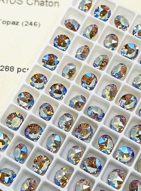 施华尖底圆246shim香槟彩满钻尖底圆形同款指钻球拼钻婚纱拉丁舞