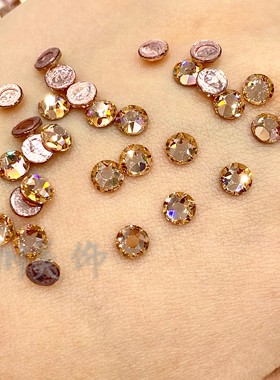 施家华子圆钻362浅香槟玫瑰金烫底闪亮美甲水钻结实烫钻进口正品