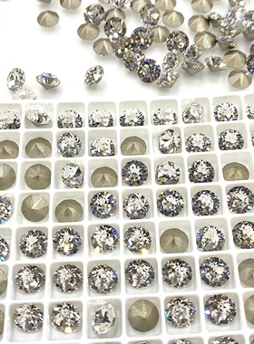 美甲尖底堆钻施家华子进口超闪指甲29号多切面彩色DIY服装头饰