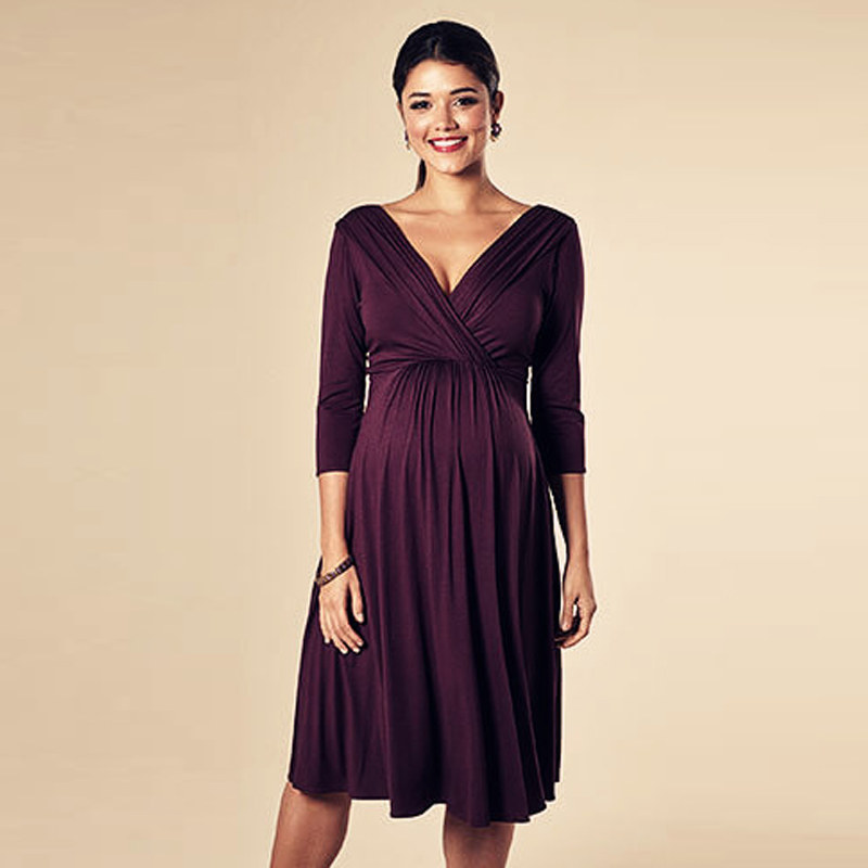 v领孕妇套装孕妇装新年衣服高级感春装定制欧美礼服长款中袖性感