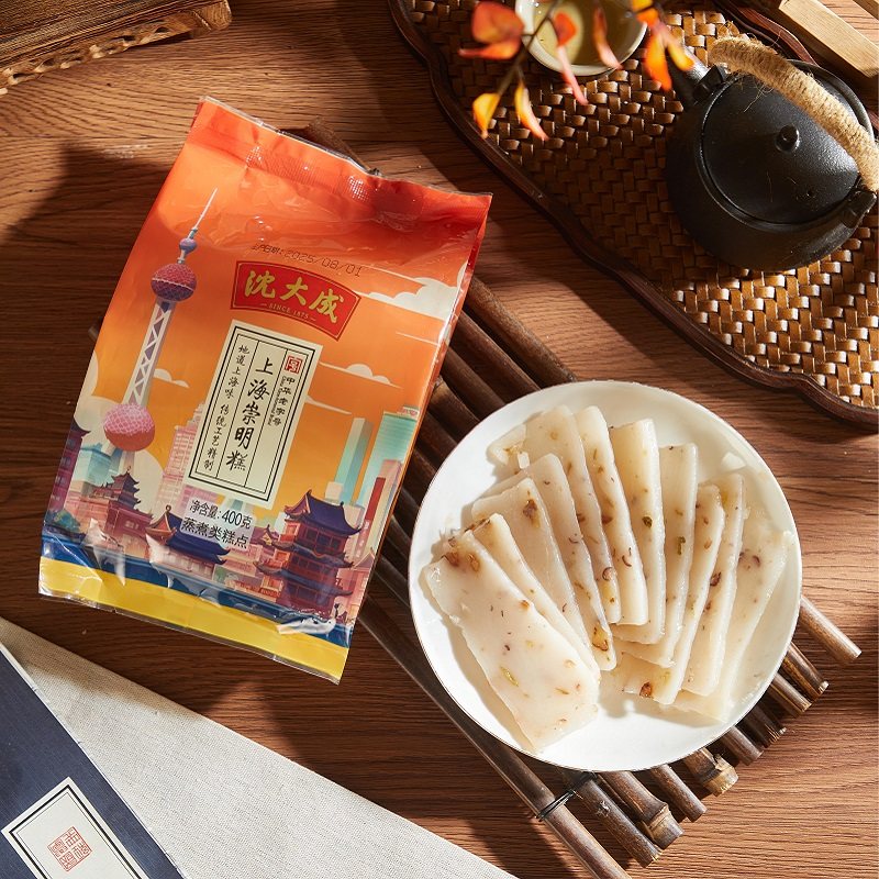 沈大成崇明糕百果松糕上海特产传统糯米糕核桃红枣小吃糕点心食品