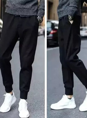 厂家直销纯色哈伦裤男收脚裤束脚裤修身卫裤春夏运动裤男式小脚