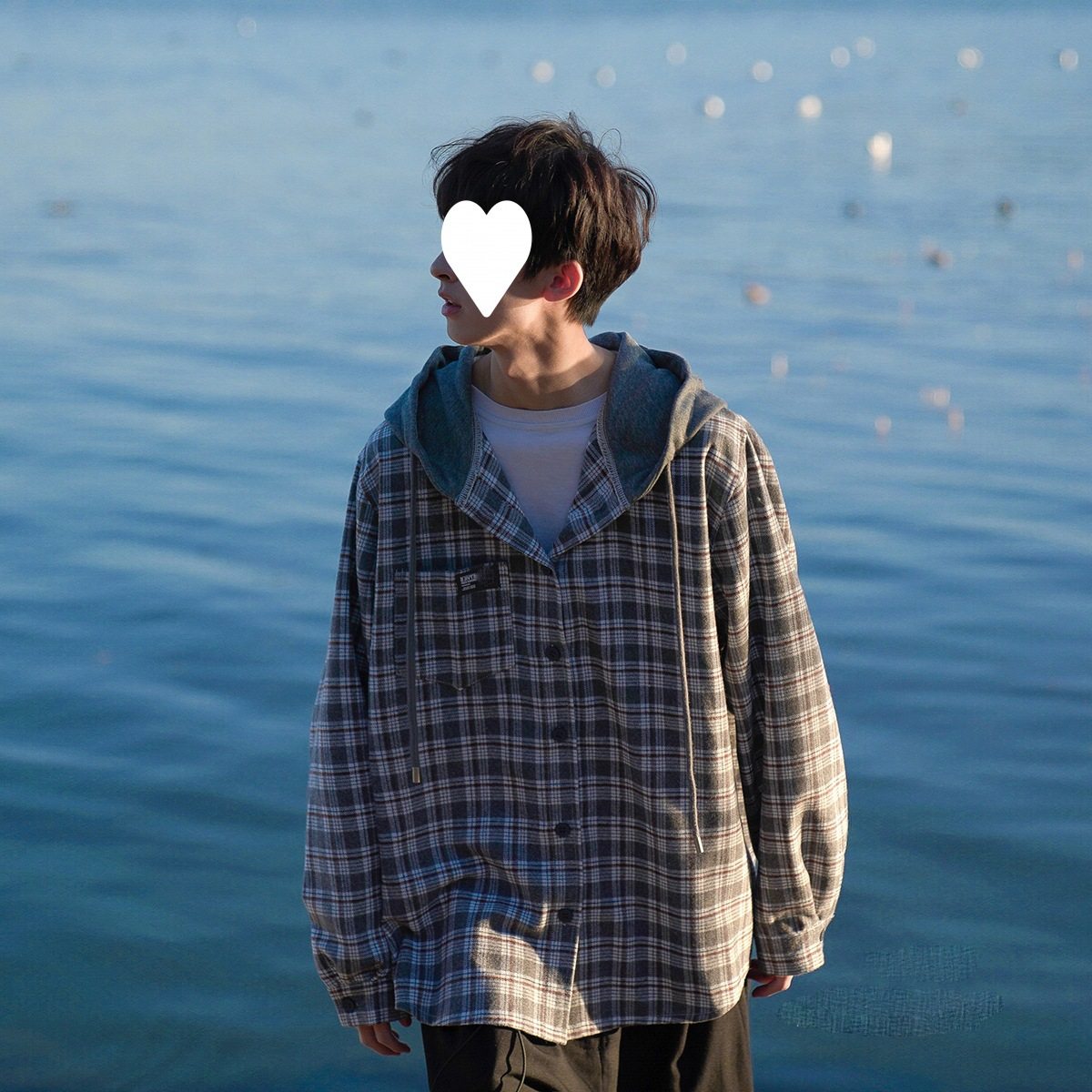 秋季男士长袖衬衫格子连帽宽松休闲潮流外套百搭上衣韩版衬衣,男装,衬衫,淘宝优惠券,粉丝福利购,淘宝优惠卷