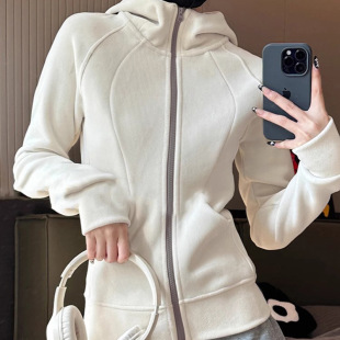 连帽拉链瑜伽服运动带帽秋装春秋山东即墨外套女款工厂卫衣