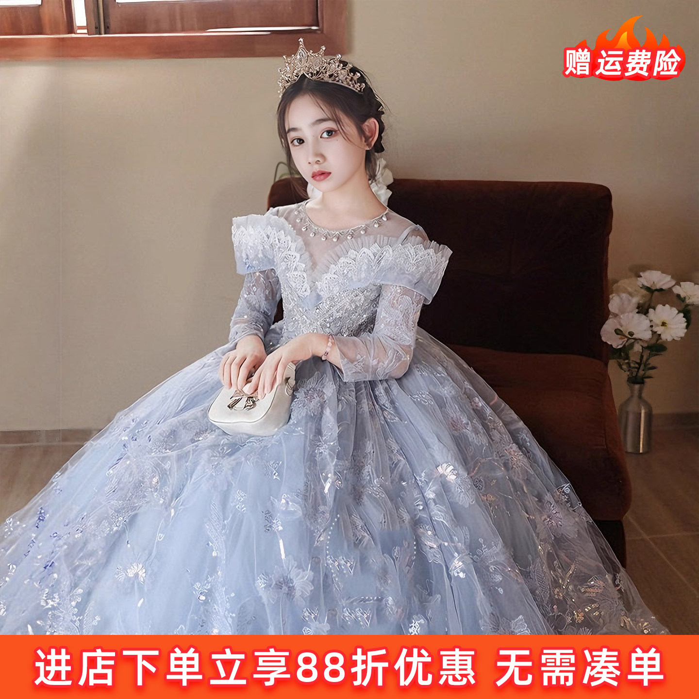 轻奢小众公主女童礼服生日婚礼