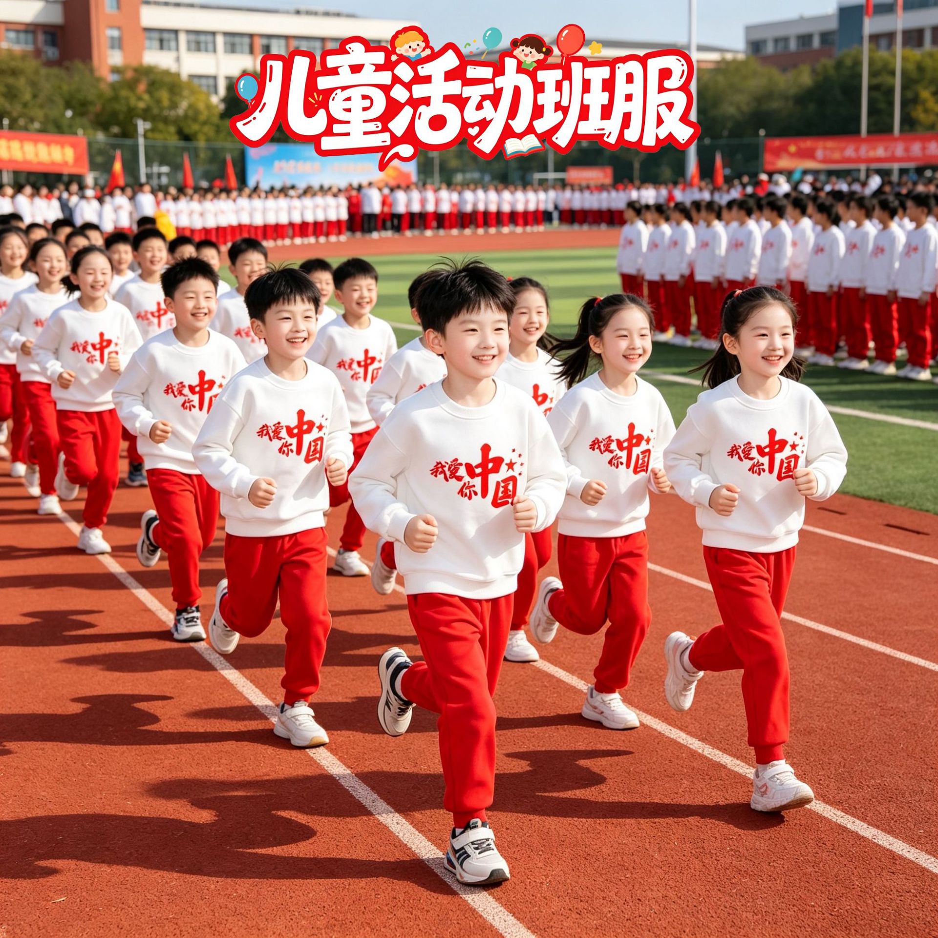 四季儿童啦啦队运动会卫衣套装