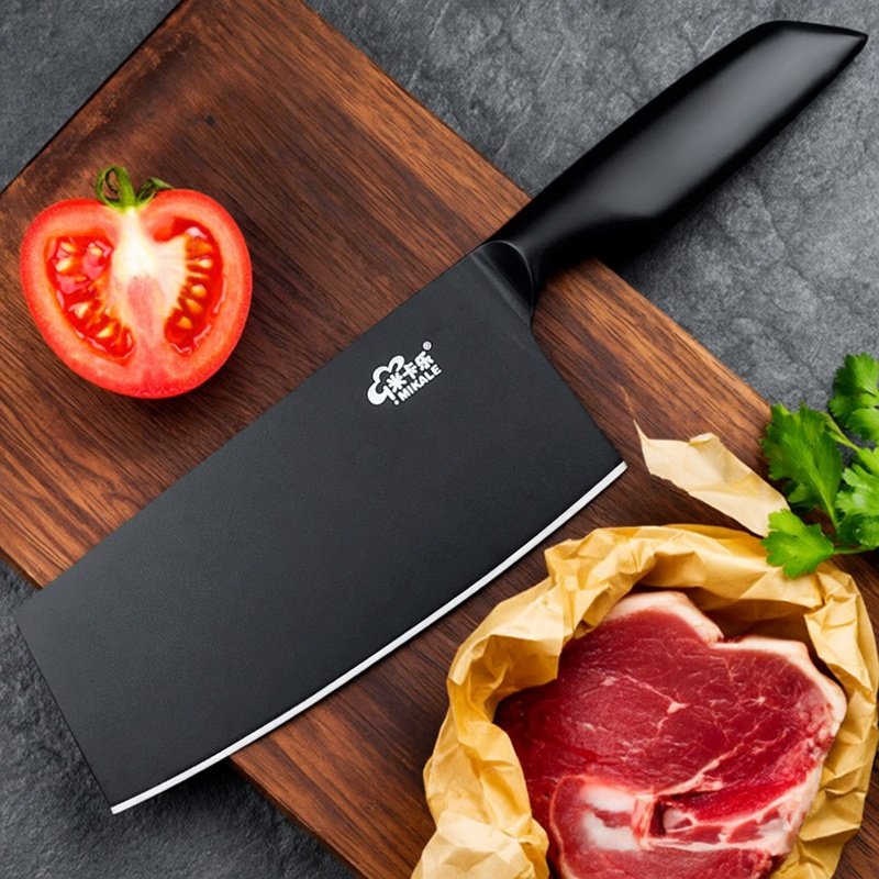 黑色锋利切菜刀不锈钢厨房家用菜刀中式厨师专用切肉片全钢切片刀
