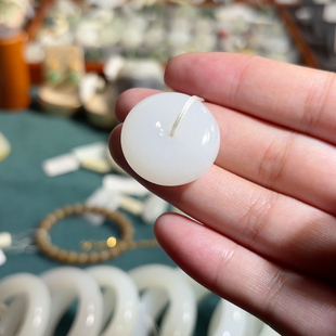 和田玉羊脂白玉平安扣2.5 1.2cm