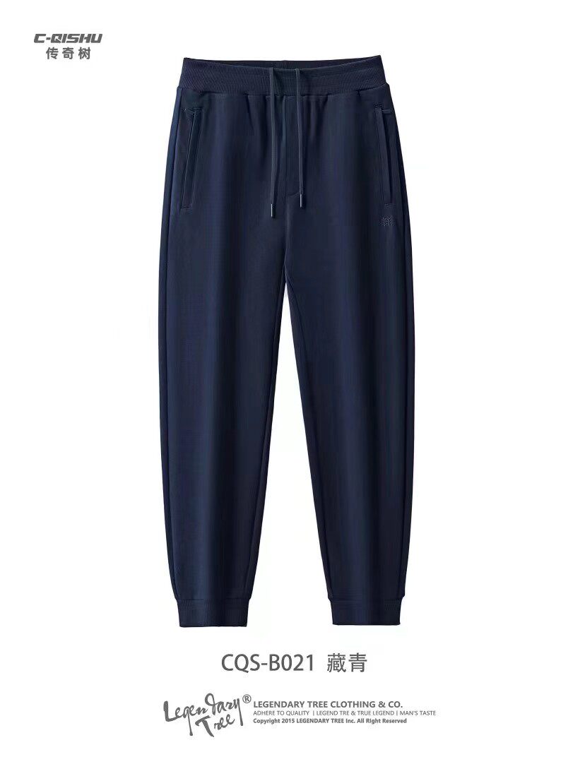 25传奇树正品春秋季专柜男裤直筒收纯棉毛圈长裤舒适弹力运动休闲