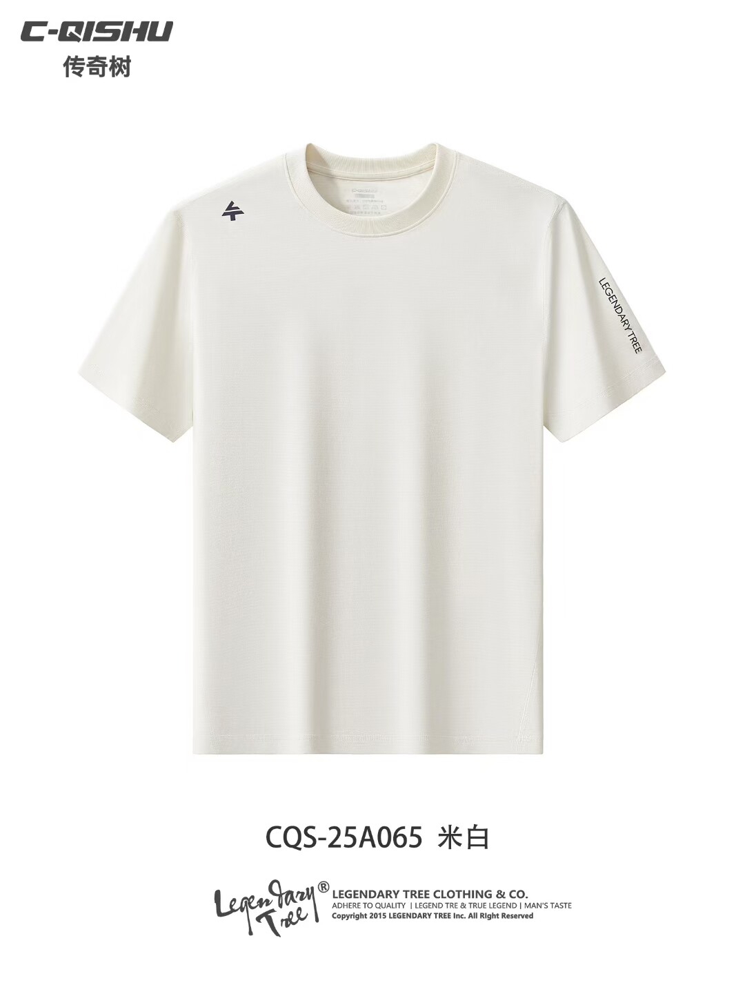 传奇树25夏季透气吸汗清凉休闲简洁百搭男装短袖圆领T恤百搭速干