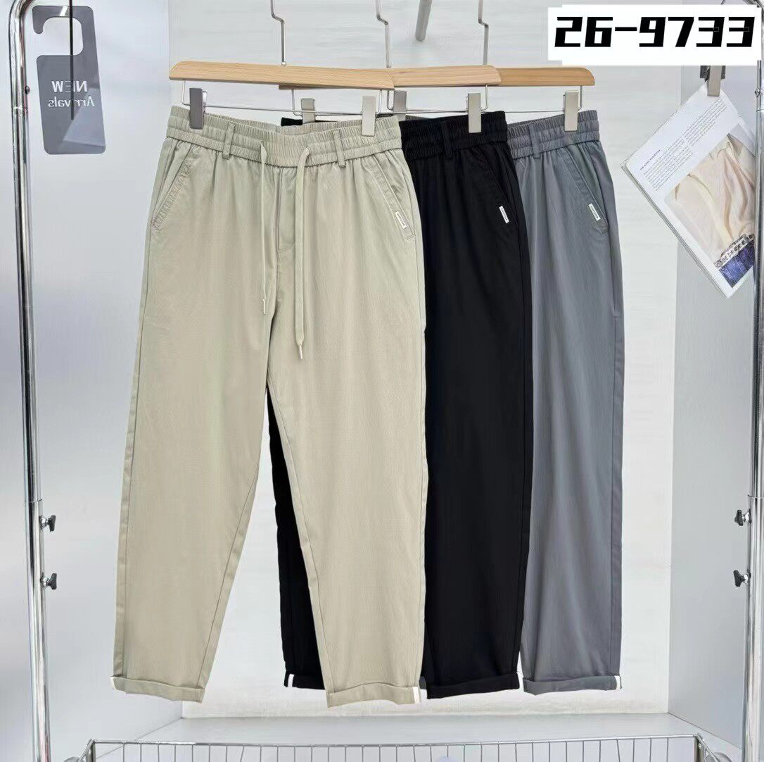 旭东正品夏季新款男士休闲裤高品裤直筒棉感四面弹力9分裤速干裤