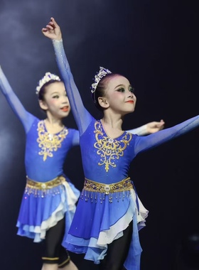 儿童新疆舞蹈服克孜力古丽舞蹈铃铛舞民族舞新娃哈哈维族演出服装