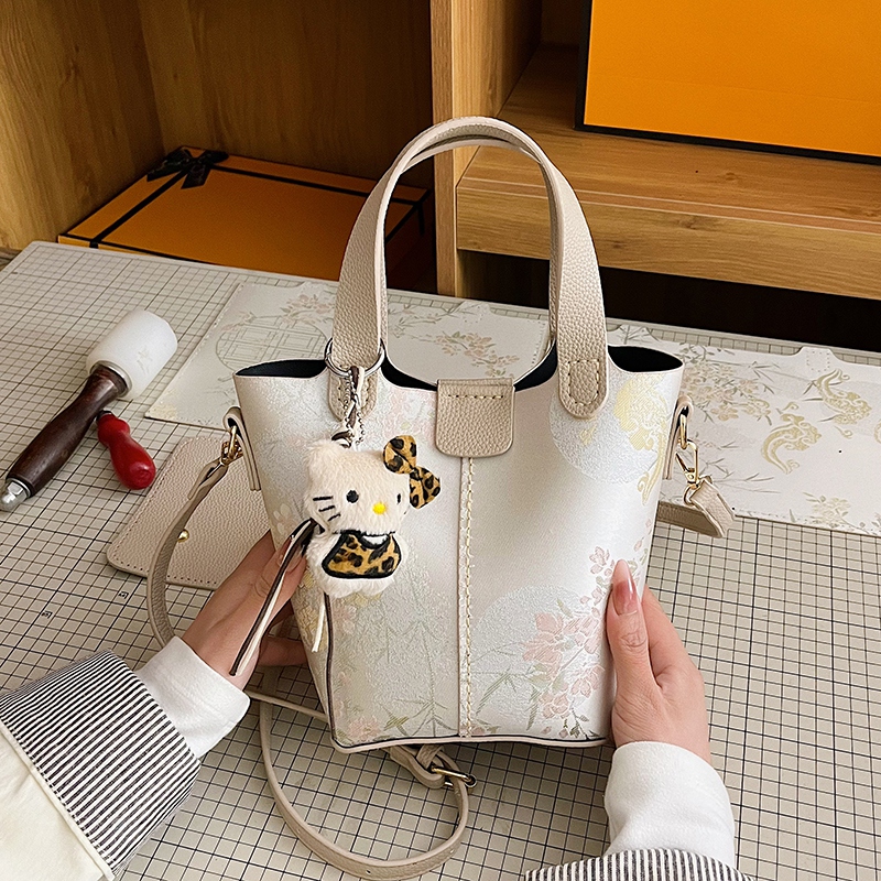 手工编织包包diy材料国风水桶包