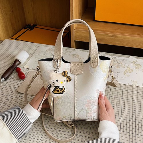 手工编织包包diy材料国风水桶包