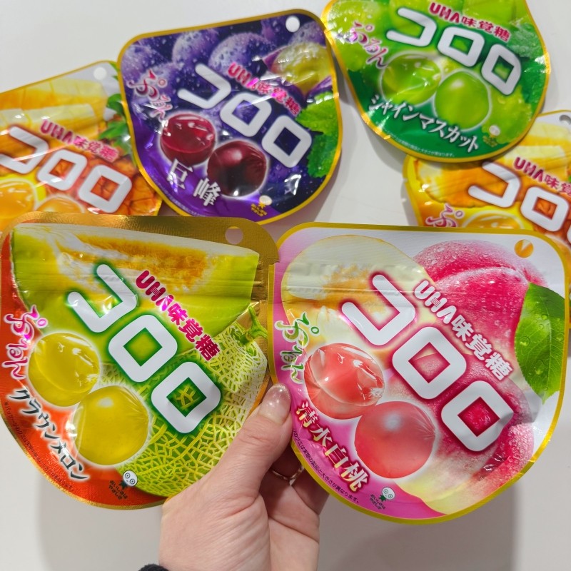 日本本土版悠哈UHA味觉糖葡萄水蜜桃哈密瓜味水果软糖QQ果汁糖40g