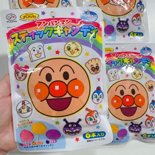 日本进口FUJIA不二家面包超人护齿防蛀棒棒糖儿童水果味糖果零食