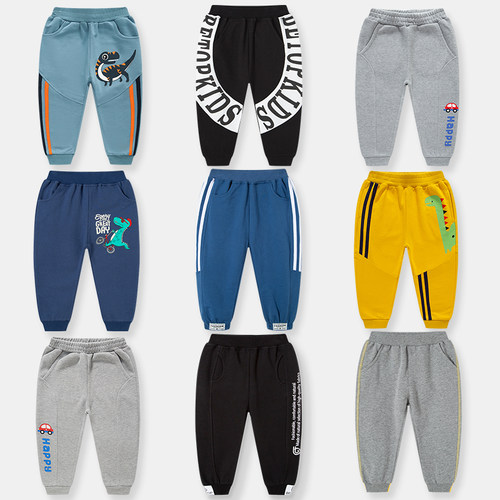 be top童装2025新款儿童恐龙裤子男童卫裤秋季卡通印花运动裤子潮