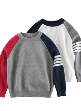 27kdis童装儿童毛衣纯棉保暖针织衫2024秋冬款韩版男女童宝宝上衣