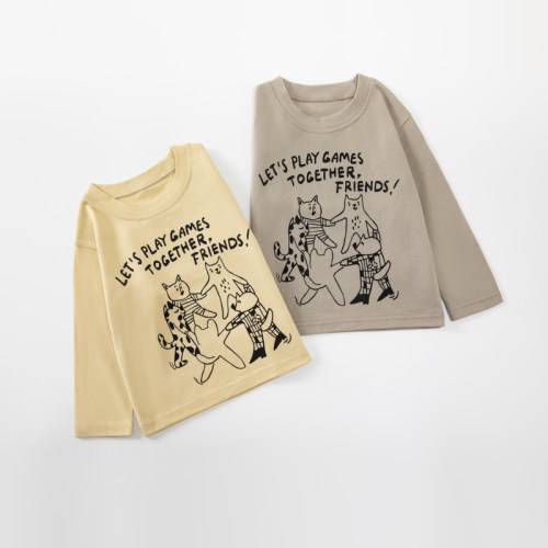 新款儿童圆领纯棉套头衫百搭衣服