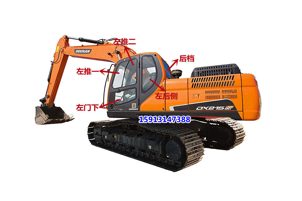斗山挖掘机dx130 150lc 200 215-9c前档后档上下档天窗夹层玻璃