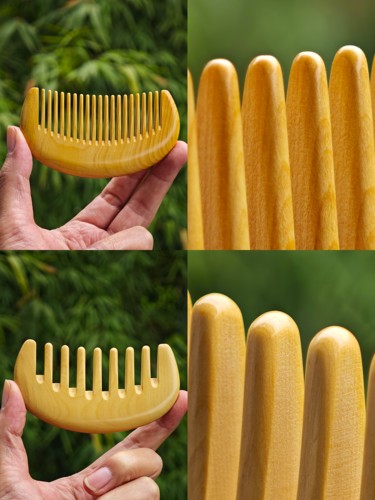 正宗小叶黄杨木梳子天然按摩细齿家用小号梳顺发便携宫廷风粗密齿