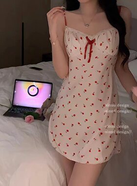 夏季大码纯欲伪娘连衣裙性感吊带
