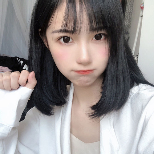 自然齐肩伪娘风刘海女装大佬假发