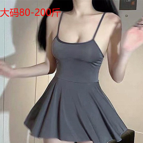 大码200吊带超短伪娘连衣裙薄款