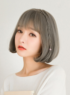 逼真伪娘假发男变女自然男用丸子头bobo头波波头女装大佬cos用品