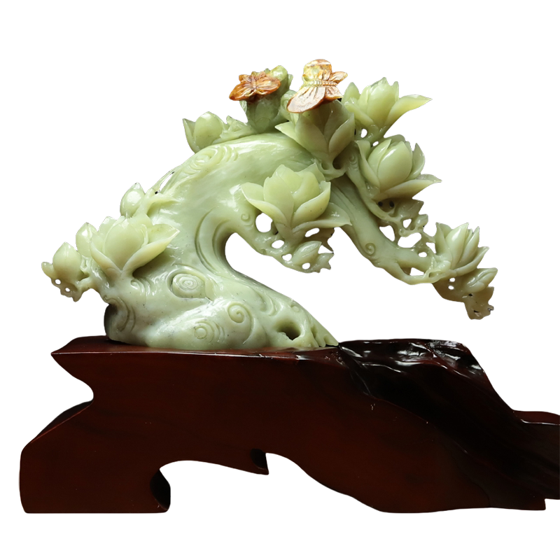 天猫老店手工雕刻摆件天然原矿料