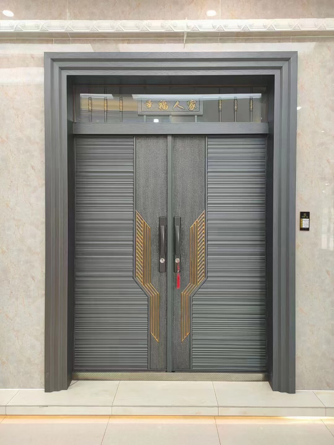 别墅大门甲级农村堂屋双开门2024新款装甲门卡门推拉门