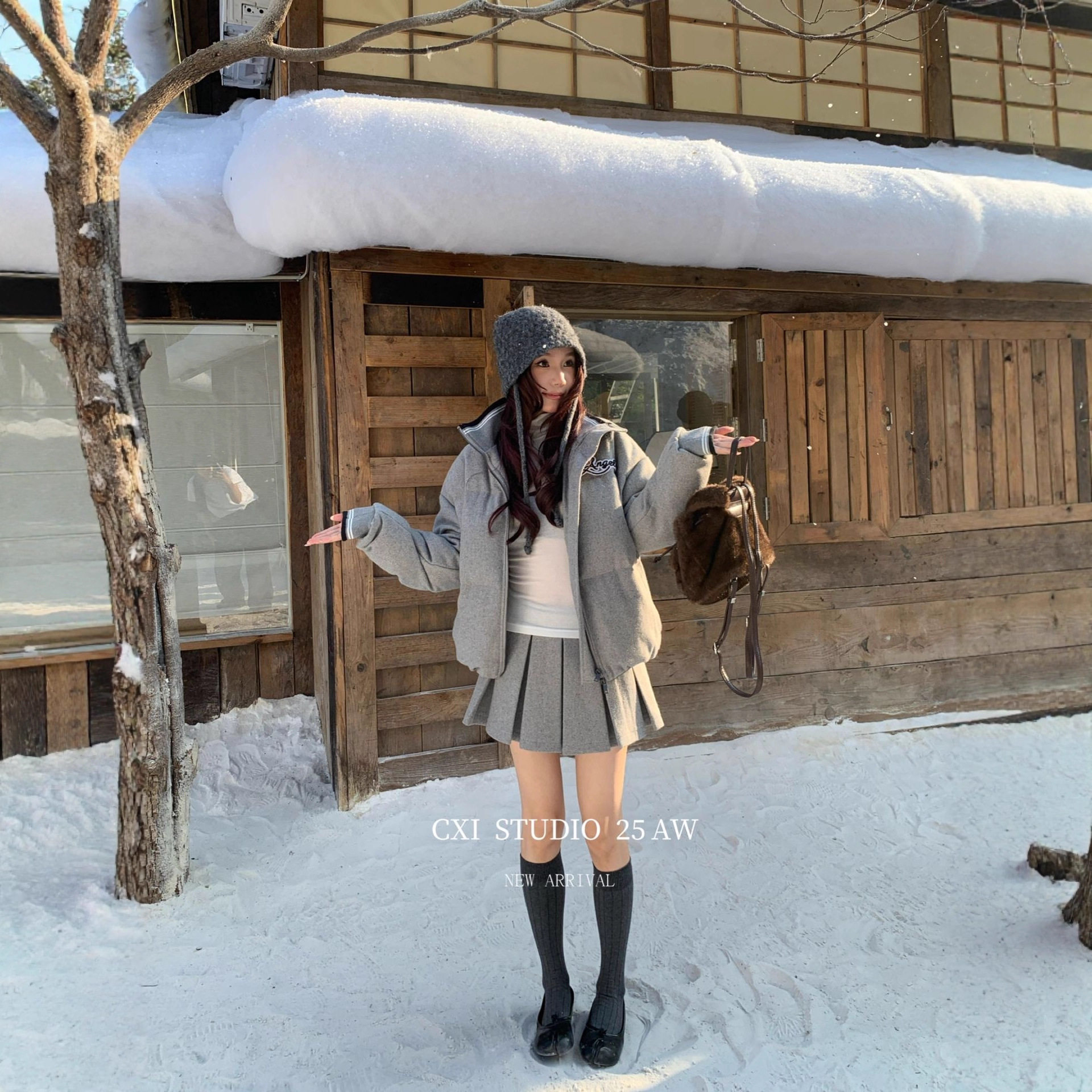 CXI 灰色短款翻领棉衣女冬季加厚保暖学院风棉服面包服半裙两件套,女装/女士精品,棉衣/棉服,淘宝优惠券,粉丝福利购,淘宝优惠卷