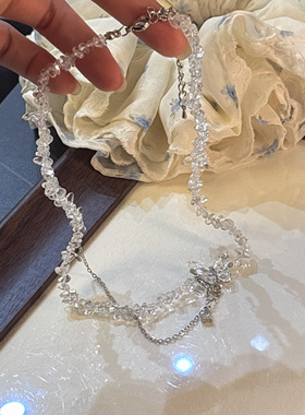 y2k甜酷风蝴蝶项链女小众设计感高级轻奢锁骨链辣妹颈链夏天配饰