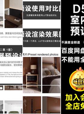 D5奶油空间场景渲染暗调法式LUT参数日景室内预设后期器器LUT参数